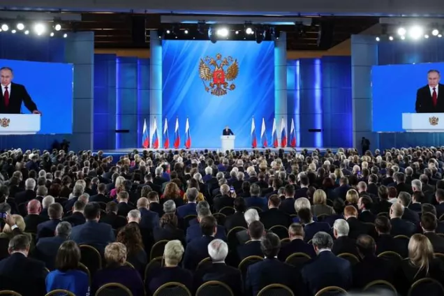 Спикер Парламента принял участие в церемонии оглашения послания Владимира Путина Федеральному Собранию