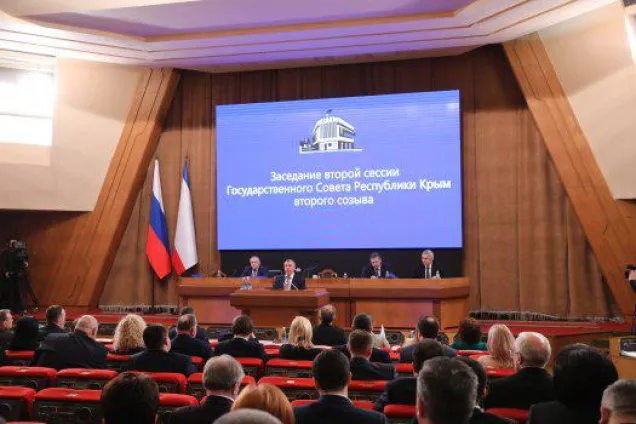 Выступление Председателя Государственного Совета Республики Крым Владимира Константинова в ходе заседания крымского парламента 26 февраля 2020 года