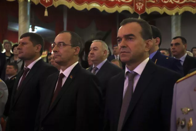 Вениамин Кондратьев и Юрий Бурлачко поздравили полицейских Кубани с профессиональным праздником