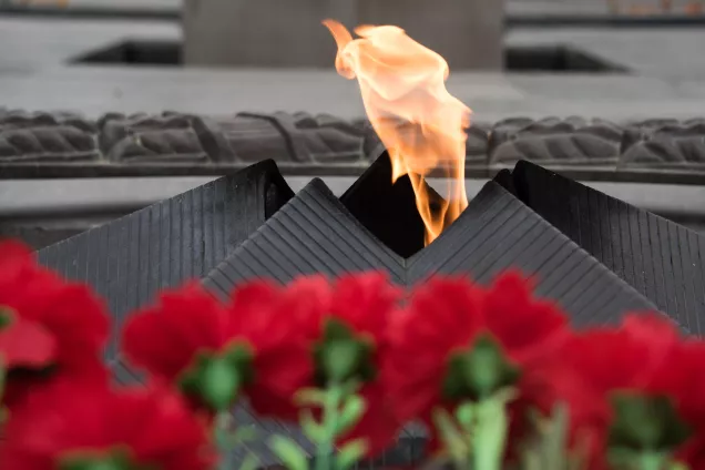 В Астраханской области состоялась церемония возложения цветов и венков к Вечному огню в Братском саду