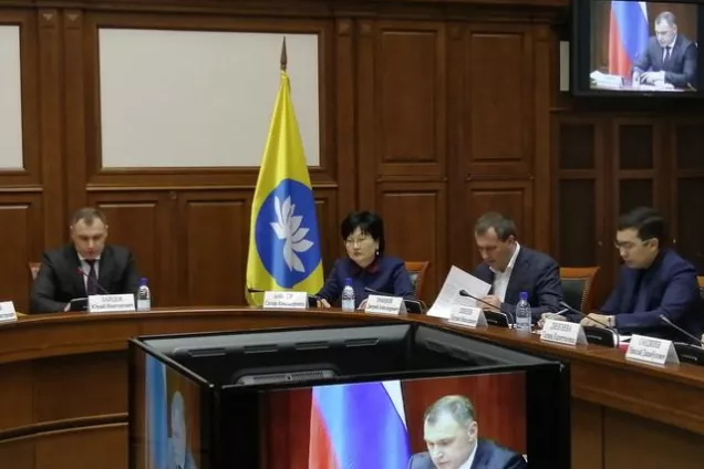 С. Бакинова на заседании Антитеррористической комиссии Республики Калмыкия